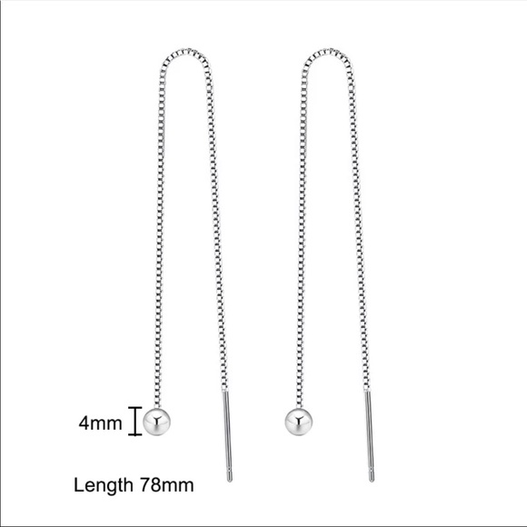 Sterling Silver 925 Long Earrings - Picture 2 of 3